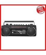 Dynamic Stereo Bluetooth Boombox - Retro Cassette Player &amp; AM Radio – Black - $1,452.60 MXN