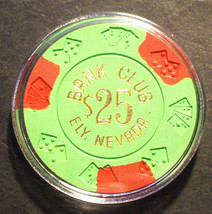 (1) $25. Bank Club Casino Chip - 1965 - Ely, Nevada - Green - £29.60 GBP