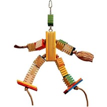 Zoo-Max Groovy Boy Bird Toy Wood Blocks Paper Rope  22in.L x 14in.W Play Chew - £23.77 GBP