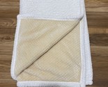 Tadpoles Beige Cream Fleece Sherpa Baby Blanket 29”X40” - £16.41 GBP