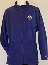 Womens Full Zip Jacket Edmonton Oilers Size Medium Large XXL Blue Fleece up Coat - $31.84