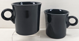 2 Homer Laughlin Fiesta Slate Mugs Set O Ring Fiestaware Dark Gray Black... - £23.71 GBP