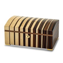 High Gloss Maple with Ebony Veneer Locking Wooden Jewelry Box - $335.99