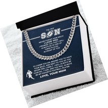 Personalized To My Son Necklace From Mom, Son Cuban link For - £106.06 GBP