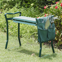 Folding Garden Kneeler Green Spring Soft Eva Pad Seat Bench Kneeling - £44.82 GBP