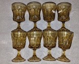 Vintage Anchor Hocking Glass Set Of 8 Amber Honey Gold Fairfield  Wine G... - £71.21 GBP