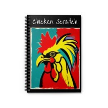 Rooster Pop Art Spiral Notebook Chicken Scratch Ruled 118 Pg Original Design - £15.68 GBP