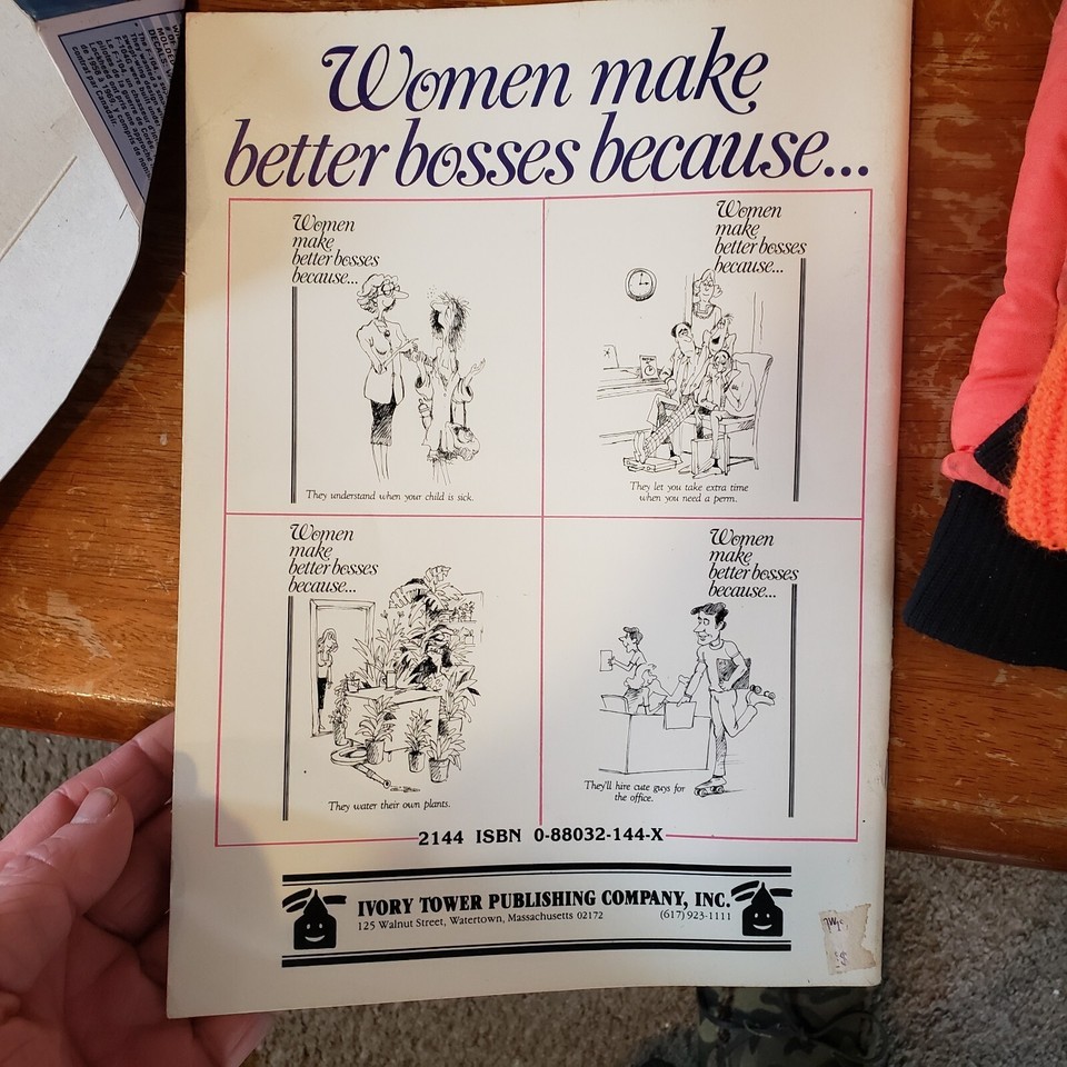 Vintage 1985 Ivory Tower Women make Better Bosses Color Adult Book Magazine Item image 5