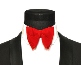 Mens FERUCCI  Oversized Bow Tie - Red Velvet Bowtie, Mens big bow tie - £39.95 GBP