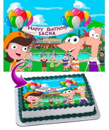Phineas and Ferb - Edible Cake Topper - 11.7 x 17.5 Inches 1/2 Sheet rectangular - $551.07 MXN