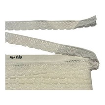 Vintage Delicate Scallop LOT White Lace Ribbon Roll 41+ yds 1” Wide Ling... - £37.22 GBP