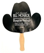 BILL MONROE Bluegrass Festival 2002-3rd Annual-Cowboy Hat Hand Fan- 11.5&quot;  - $44.78 CAD