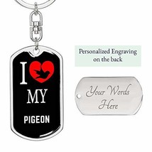 Bird Owner Gift Pigeon Bird Lover Keyring Swivel Keychain Stainless Steel Or 18k - £32.60 GBP