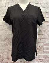 Lauderdale Womens V Neck Scrub Top Black Style LD218 One Pocket - Size X... - $27.00