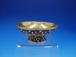 Russian 916 Silver Enameled Floral and Vermeil Bowl with Pedestal (#4283) - £633.83 GBP