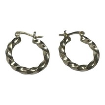 925 Sterling Silver Italian Twisted Tube Hoop Earrings for Women Girl 26 MM - $763.91 MXN