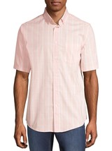 George Men&#39;s Short Sleeve Button Down Shirt X-LARGE (46-48) Pink Plaid NEW - £16.04 GBP