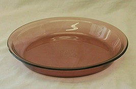 Pyrex Vision Ware Cranberry Pie Plate Baking Rimmed Dish 209 Amethyst Purple USA - £15.76 GBP
