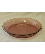 Pyrex Vision Ware Cranberry Pie Plate Baking Rimmed Dish 209 Amethyst Pu... - £15.49 GBP