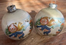 2Vintage  1973 Corning Raggedy Ann &amp; Andy Glass Ball Bulb Ornaments- Ski... - €9,90 EUR