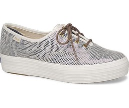 Keds Womens Triple Dalmata Leather Sneakers Size 7.5 Color Blue - £62.63 GBP