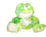 Ganz Plush Fergus the frog green yellow tie dye white tummy swirl ribbon... - £7.82 GBP