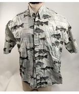 Columbia Sportswear Button Up Shirt  Fish Graphic Lightweight Large - $9.50