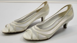 BG) Covington Woman Helen White Open Toe Mesh Pumps High Heels 8M - $7.91
