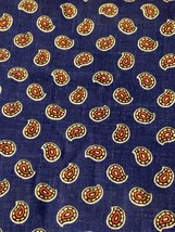 Vintage Blue Paisley Fabric By Pan Fabrics Inc 1/2 Yard 60&quot; Wide Cotton - $6.48