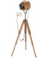 Beautiful Floor Lamp SpotLight Hollywood Wooden Tripod Base For Christma... - £174.26 GBP