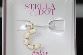 Stella &amp; Dot Charm (new) GOLD MOMENTO OPAL STONE LETTERS - C - C913GC - £19.37 GBP