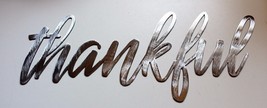 Thankful Metal Wall Art Words Silver 14 1/2&quot; x 7&quot; - £17.59 GBP