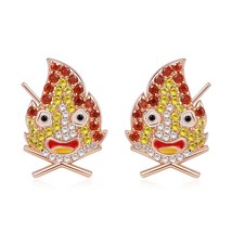 20 pairs Calcifer Earrings for Girls Howls Moving Jewelry Castle Flame Stud Earr - £75.52 GBP