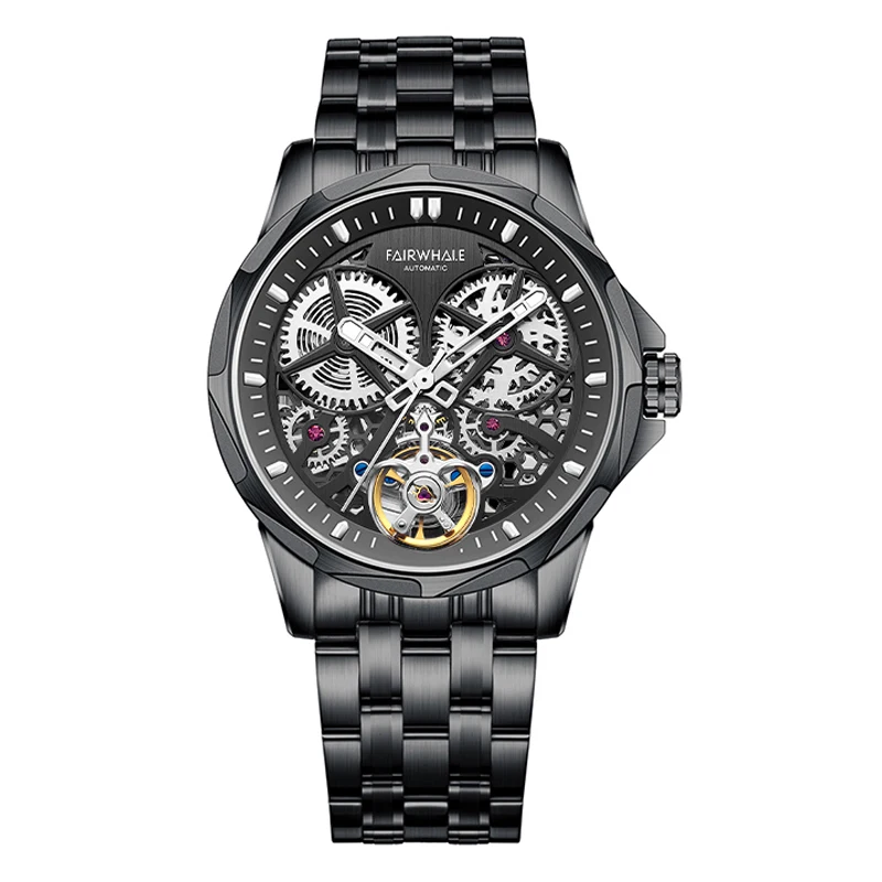 Men&#39;s Manual Tourbillon Mechanical Watch  Full Skeleton Wrist Luminous Automatic - £79.52 GBP