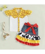 NEW Toy Story Cowgirl Jessie Girls Denim Skirt Outfit Halloween Costume - $284.91 MXN