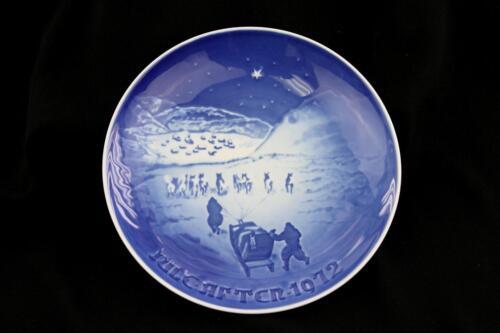 1972 Bing Grondahl Cobalt Blue Christmas in Greenland Plate Husky Sled Dogs U22 - $13.99