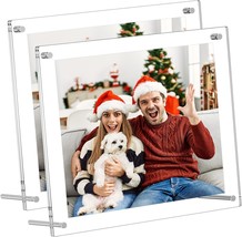 8x10 Acrylic Picture Frames 2 Pack Clear Desk Picture Frames with Stand Modern F - £54.77 GBP