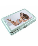 Colombian Pin Up Girls D3 Silver Metal Cigarette Case RFID Protection Wa... - $16.78