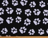 Cotton Paws Dogs Puppies Animals Pets Black Fabric Print by the Yard D75... - £7.93 GBP
