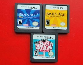 Nintendo DS Brain Age 1 2 Train Your Brain in Minutes a Day &amp; More Academy Lot 3 - £11.18 GBP