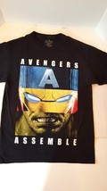 Avengers Assemble Mens Tee Shirt Marvel Comic Black 100% Cotton Medium  - £7.90 GBP