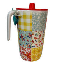 Pioneer Woman 2 Piece Pitcher With Lid Patchwork Medley 1.8 Quart Melamine New - £19.56 GBP