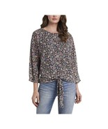 Vince Camuto Womens XL Rich Black Floral Print 3/4 Sleeves Blouse Top NW... - £31.51 GBP