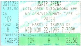 Phish Concert Ticket Stub November 22 1995 Washington DC Landover Maryland - £35.03 GBP