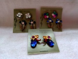 Two Sisters Whimsies, 5 pair earrings, Lauren and Leah, handcrafted, on cards. - £19.77 GBP