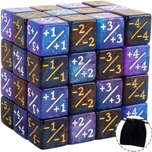 48 Pcs Magic The Gathering Token Dice Counters Marble Cube D6 Dice Glitt... - £22.02 GBP