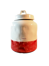 Rae Dunn Artisan Collection Cookie Jar NWT With Red Polka Dots - £27.25 GBP