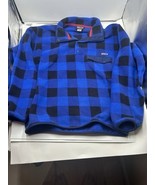 Patagonia Mens M Medium Synchilla Snap-T Fleece Buffalo Check Andes Blue... - $118.79