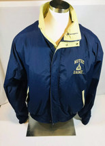 Notre Dame Fighting Irish Champion Zip Up Button Snap Spring Jacket Larg... - $34.60