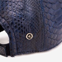 Boss Navy Blue Python Leather Cap image 5